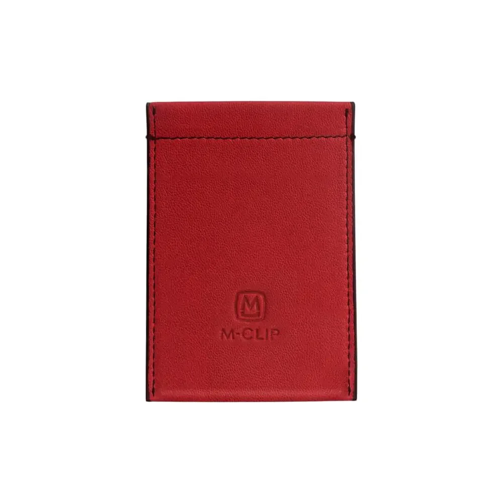 M-CLIP Leather RFID Case Vertical in Red